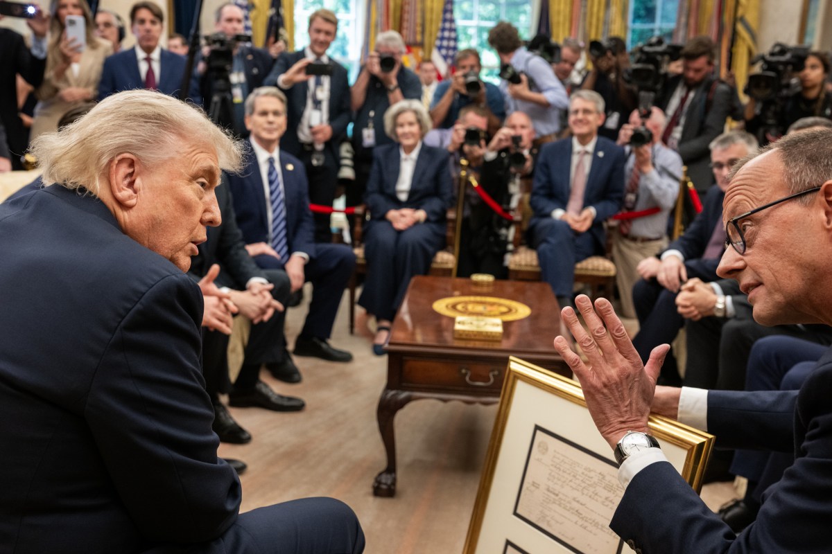 President Donald Trump holds a bilateral meeting with German Chancellor Friedrich Merz, Thursday, June 5, 2025, in the Oval Office. (Official White House Photo by Daniel Torok)