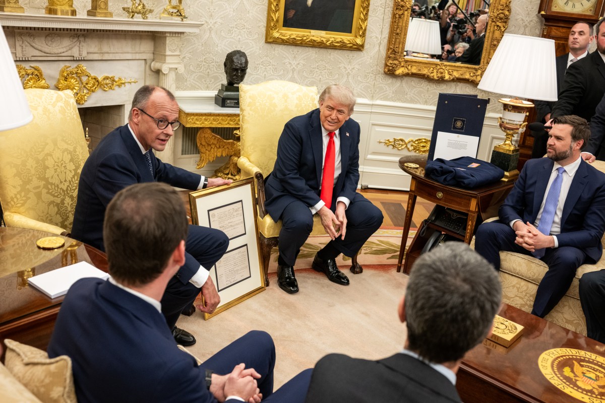 President Donald Trump holds a bilateral meeting with German Chancellor Friedrich Merz, Thursday, June 5, 2025, in the Oval Office. (Official White House Photo by Daniel Torok)