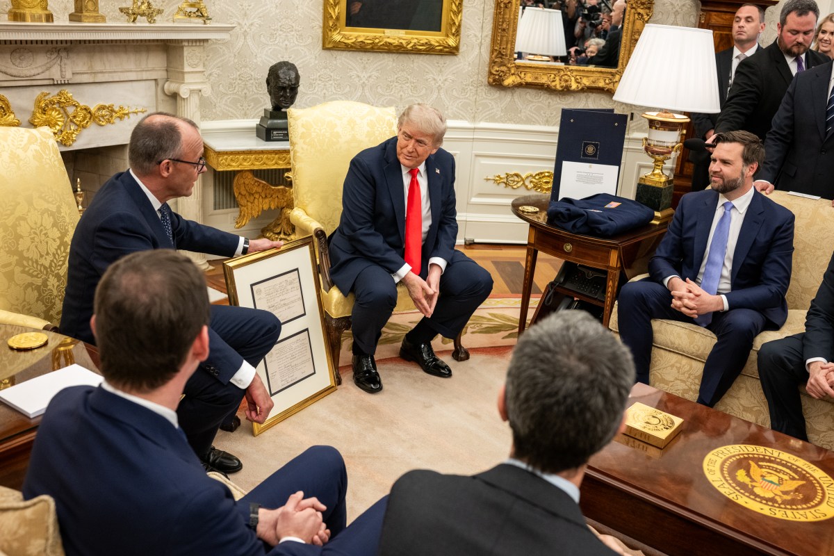 President Donald Trump holds a bilateral meeting with German Chancellor Friedrich Merz, Thursday, June 5, 2025, in the Oval Office. (Official White House Photo by Daniel Torok)