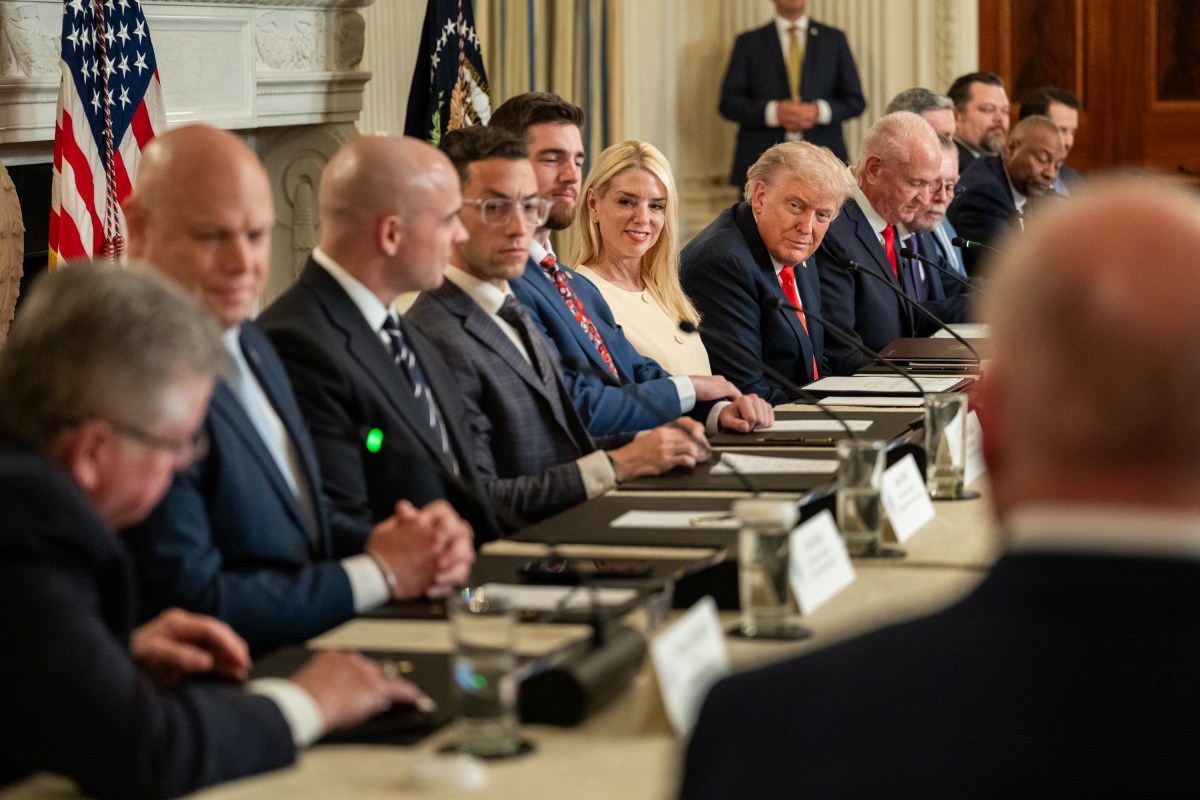 President Donald Trump delivers remarks during a roundtable discussion with the Fraternal Order of Police Executive Board, Thursday, June 5, 2025, in the State Dining Room. (Official White House Photo by Joyce N. Boghosian)