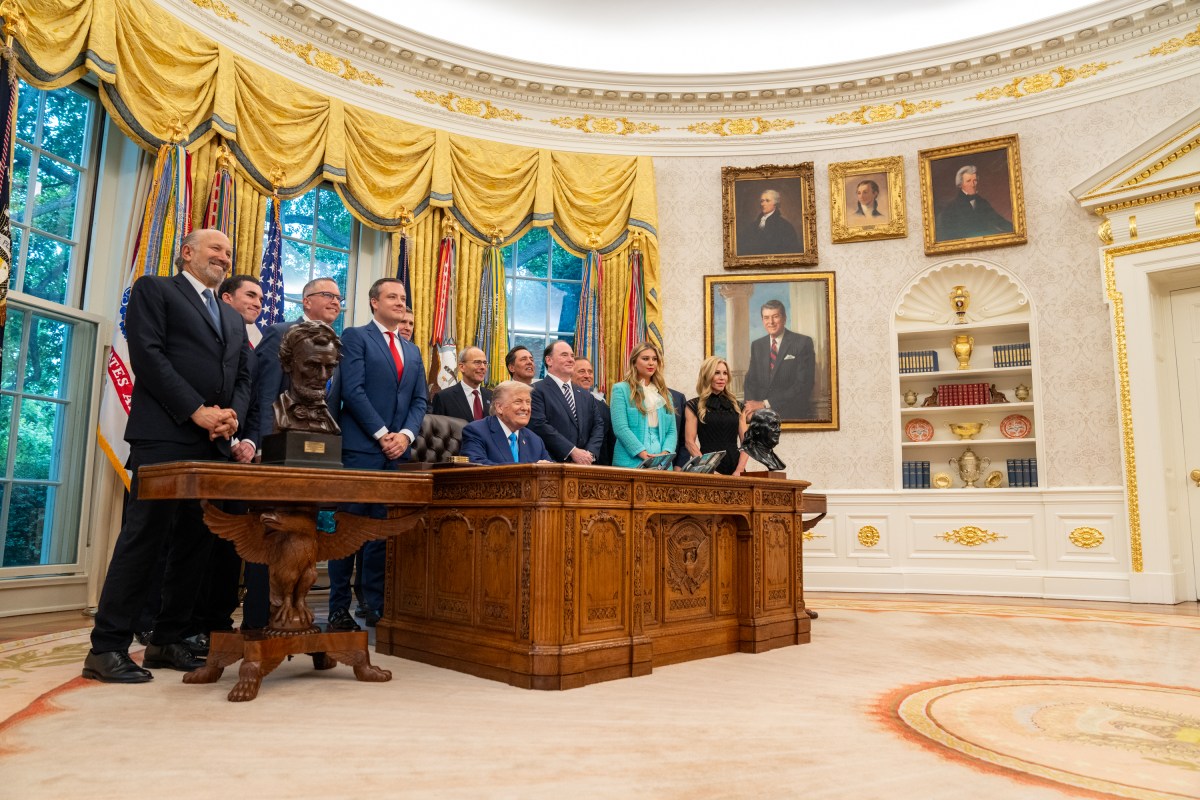 President Donald J. Trump swears in John Phelan as Secretary of the Navy, Friday, June 6,  2025, in the Oval Office at the White House. (Official White House Photo by Gabriel B Kotico)