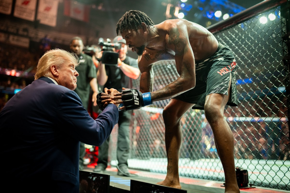President Donald Trump congratulates Kevin Holland after his victory during UFC 316 at the Prudential Center in Newark, NJ., June 7, 2025. (Official White House Photo by Daniel Torok)