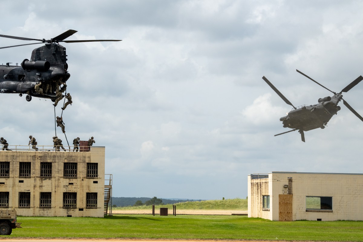 President Donald Trump observes a military demonstration at Fort Bragg, North Carolina on Tuesday, June 10, 2025, during a visit to commemorate the 250th anniversary of the U.S. Army. (Official White House Photo by Daniel Torok)
