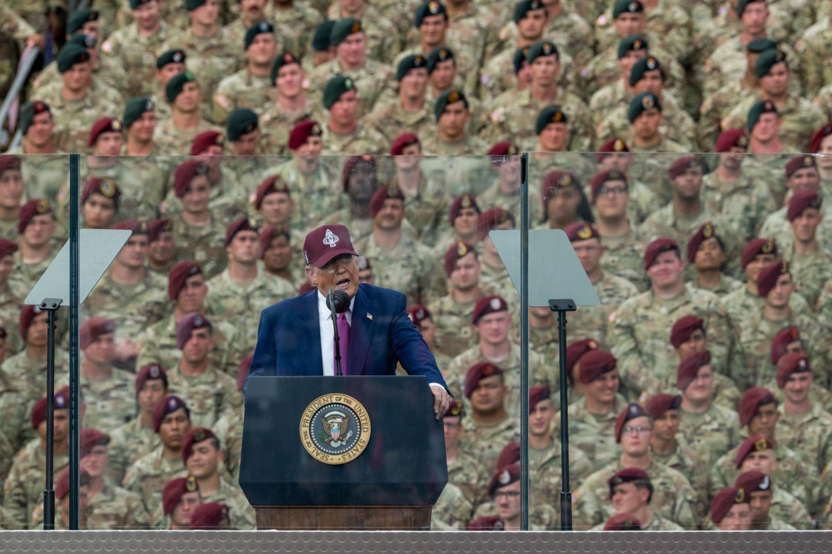President Donald Trump delivers remarks at Fort Bragg, North Carolina on Tuesday, June 10, 2025, during a visit to commemorate the 250th anniversary of the U.S. Army. (Official White House Photo by Daniel Torok)