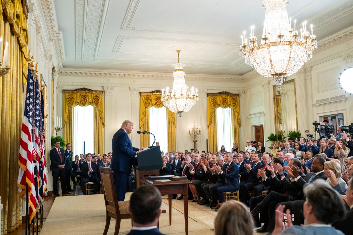 President Donald Trump delivers remarks at a bill signing ceremony supporting the auto and fuel industries, Thursday, June 11, 2025, in the East Room of the White House. (Official White House Photo by Joyce N. Boghosian)