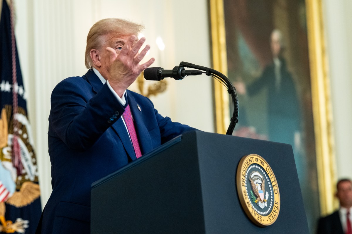 President Donald Trump answers questions from the press after signing 3 bills supporting the auto and fuel industries, Thursday, June 11, 2025, during a ceremony in the East Room of the White House. (Official White House Photo by Joyce N. Boghosian)