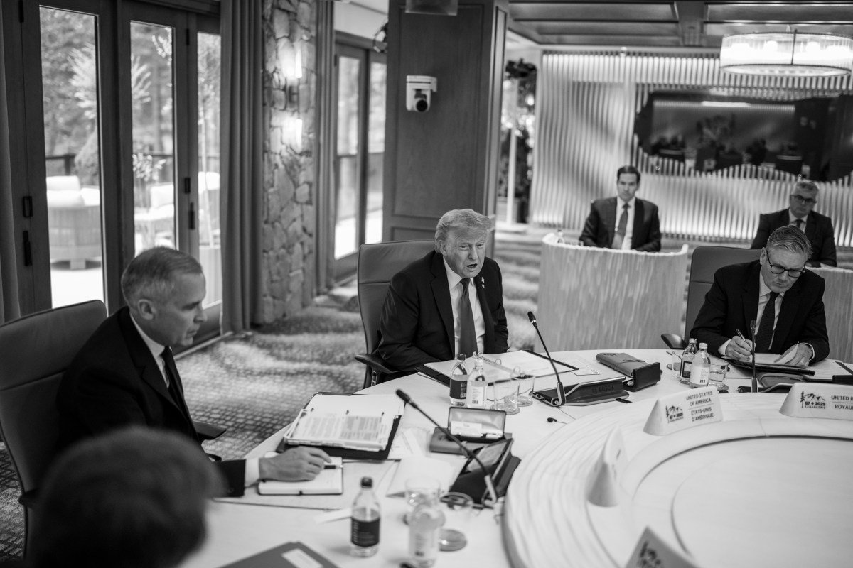 President Donald Trump participates in Session I of the G7 Summit, Monday, June 16, 2025, in Kananaskis, Alberta, Canada. (Official White House Photo by Daniel Torok)