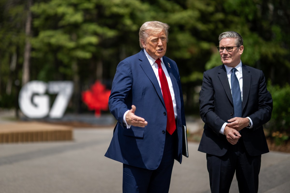 President Donald Trump announces a US-UK trade deal next to British Prime Minister Keir Starmer at the G7 Summit, Monday, June 16, 2025, in Kananaskis, Alberta, Canada. (Official White House Photo by Daniel Torok)