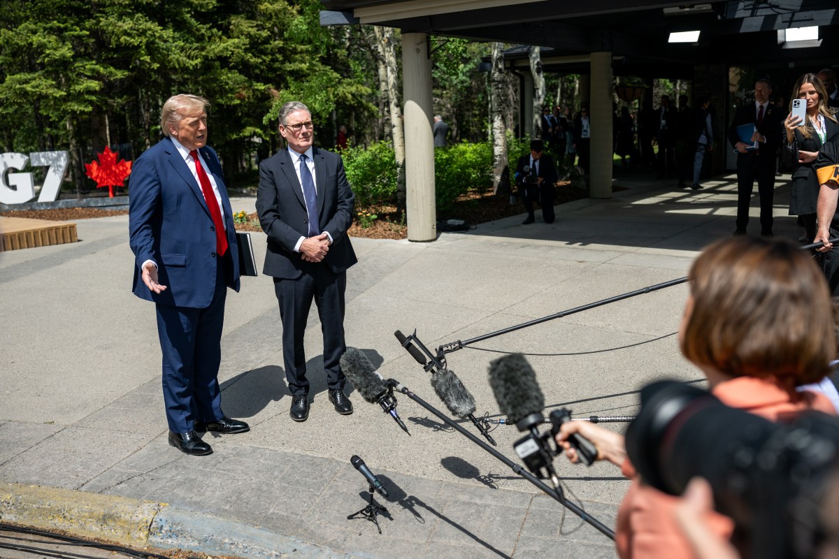 President Donald Trump announces a US-UK trade deal next to British Prime Minister Keir Starmer at the G7 Summit, Monday, June 16, 2025, in Kananaskis, Alberta, Canada. (Official White House Photo by Daniel Torok)