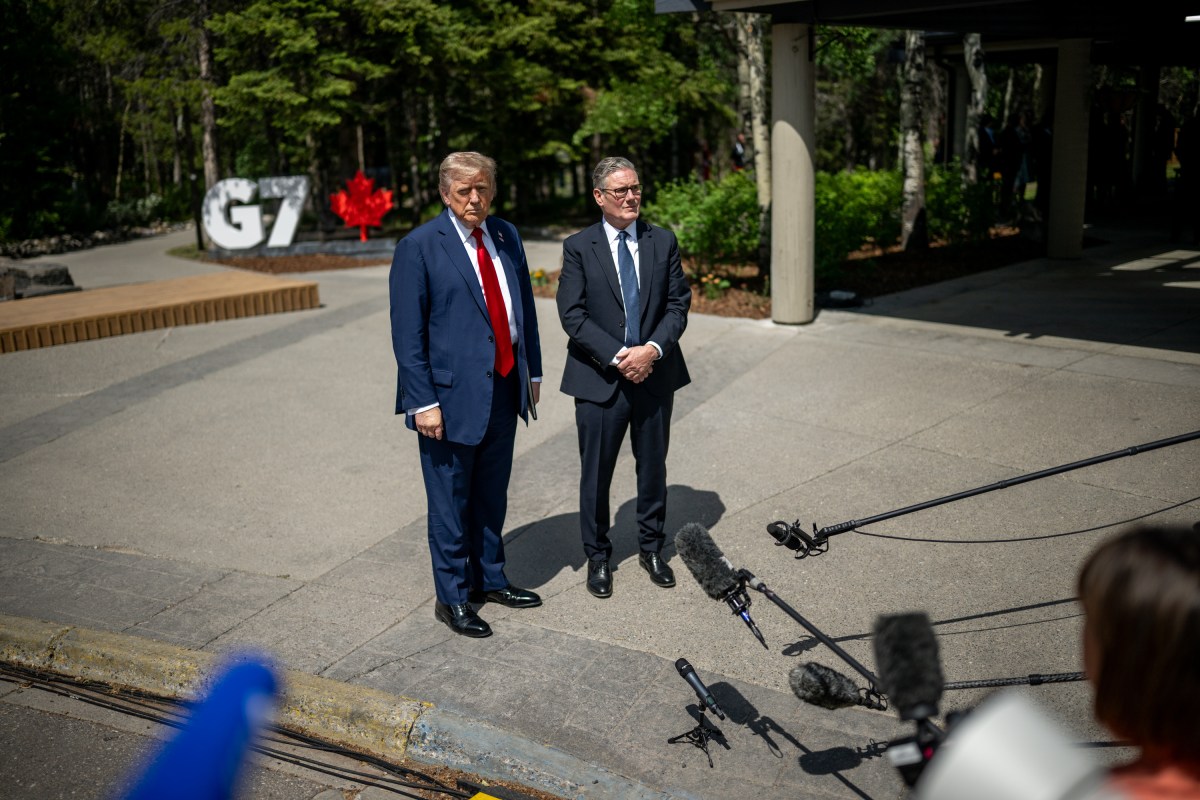 President Donald Trump announces a US-UK trade deal next to British Prime Minister Keir Starmer at the G7 Summit, Monday, June 16, 2025, in Kananaskis, Alberta, Canada. (Official White House Photo by Daniel Torok)