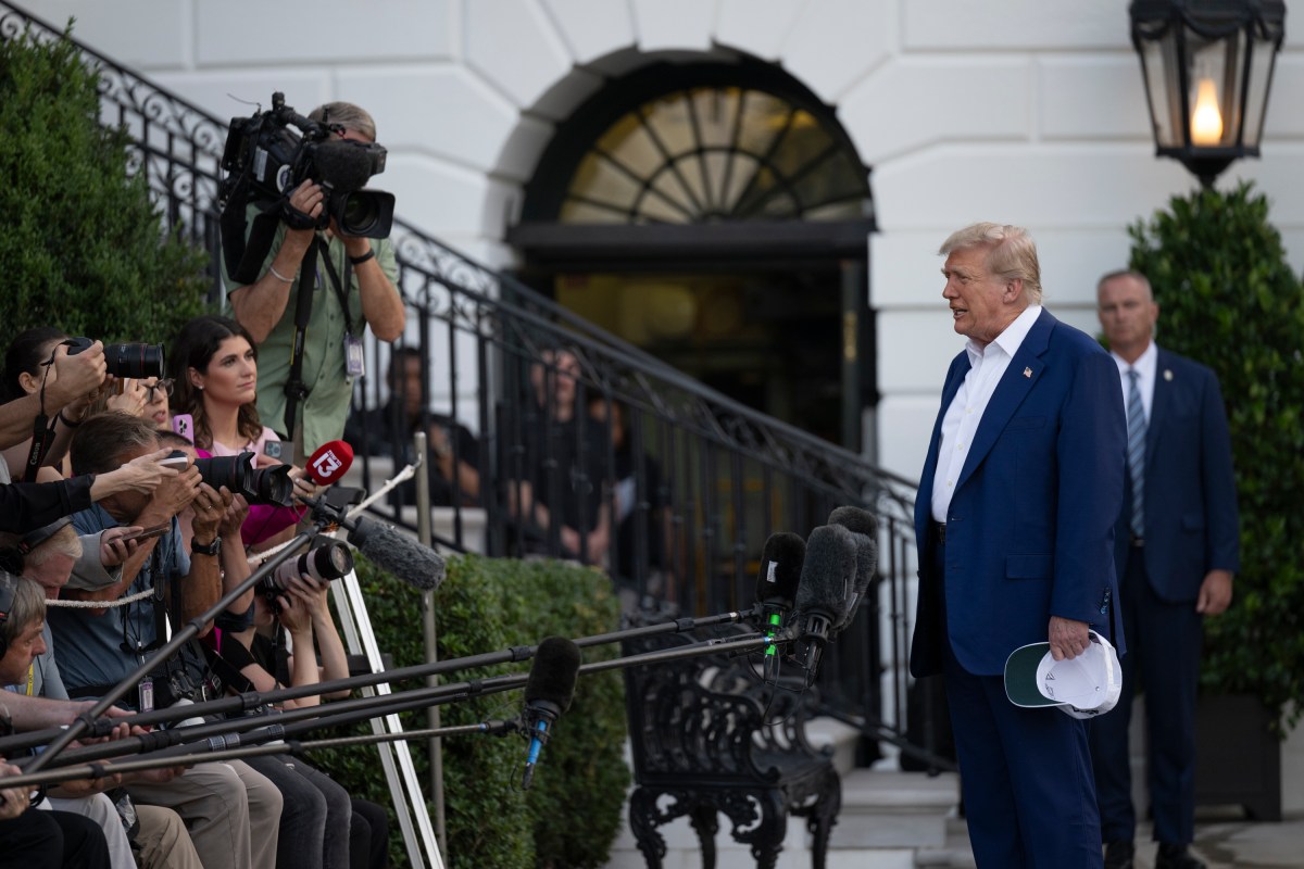 President Donald Trump boards Marine One on the South Lawn of the White House, Tuesday, June 24, 2025, en route to Joint Base Andrews for his trip to The Hague, Netherlands for the 2025 NATO Summit. (Official White House Photo by Molly Riley)