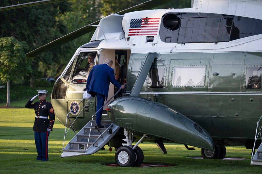 President Donald Trump boards Marine One on the South Lawn of the White House, Tuesday, June 24, 2025, en route to Joint Base Andrews for his trip to The Hague, Netherlands for the 2025 NATO Summit. (Official White House Photo by Molly Riley)