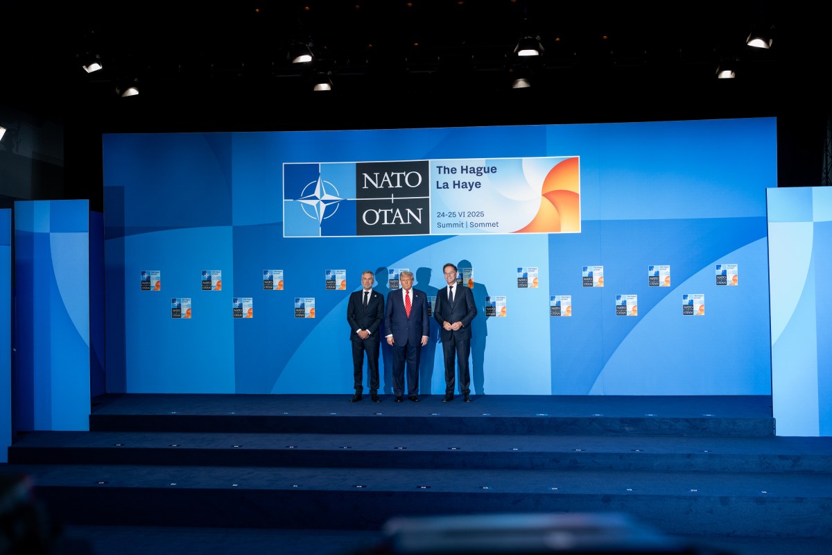 President Donald Trump poses for a photo with Netherlands' Prime Minister Dick Schoof and NATO Secretary General Mark Rutte, Wednesday, June 25, 2025, at the 2025 NATO Summit at the World Forum in The Hague, Netherlands. (Official White House Photo by Daniel Torok)