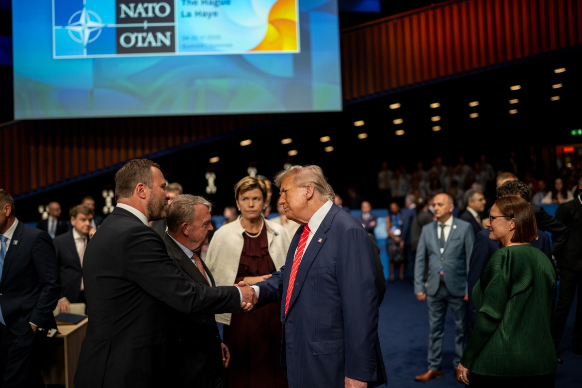 President Donald Trump arrives for a North Atlantic Council Plenary Session, Wednesday, June 25, 2025, at the 2025 NATO Summit at the World Forum in The Hague, Netherlands. (Official White House Photo by Daniel Torok)