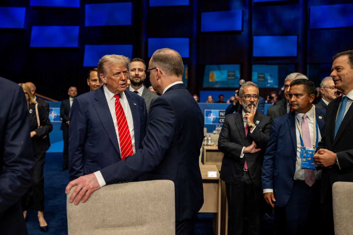 President Donald Trump arrives for a North Atlantic Council Plenary Session, Wednesday, June 25, 2025, at the 2025 NATO Summit at the World Forum in The Hague, Netherlands. (Official White House Photo by Daniel Torok)