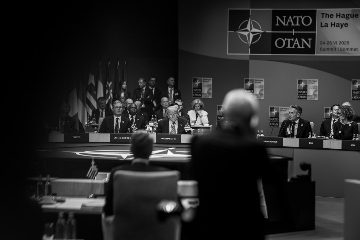 President Donald Trump participates in a North Atlantic Council Plenary Session, Wednesday, June 25, 2025, at the 2025 NATO Summit at the World Forum in The Hague, Netherlands. (Official White House Photo by Daniel Torok)