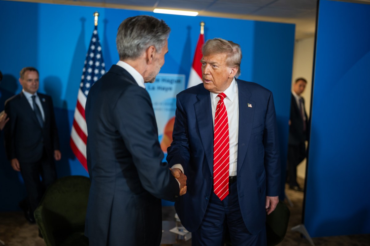 President Donald Trump participates in a bilateral meeting with Dutch Prime Minister Dick Schoof, Wednesday, June 25, 2025, during the 2025 NATO Summit at the World Forum in The Hague, Netherlands. (Official White House Photo by Daniel Torok)