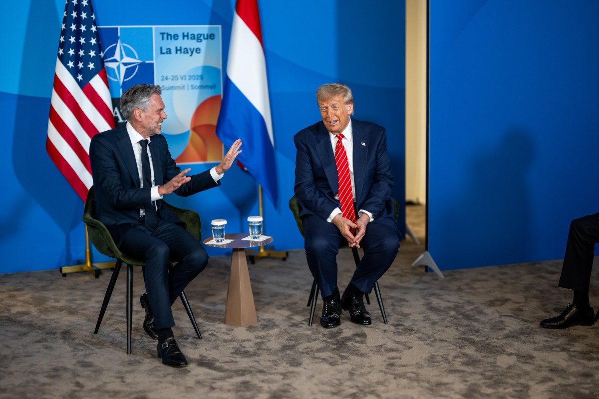 President Donald Trump participates in a bilateral meeting with Dutch Prime Minister Dick Schoof, Wednesday, June 25, 2025, during the 2025 NATO Summit at the World Forum in The Hague, Netherlands. (Official White House Photo by Daniel Torok)