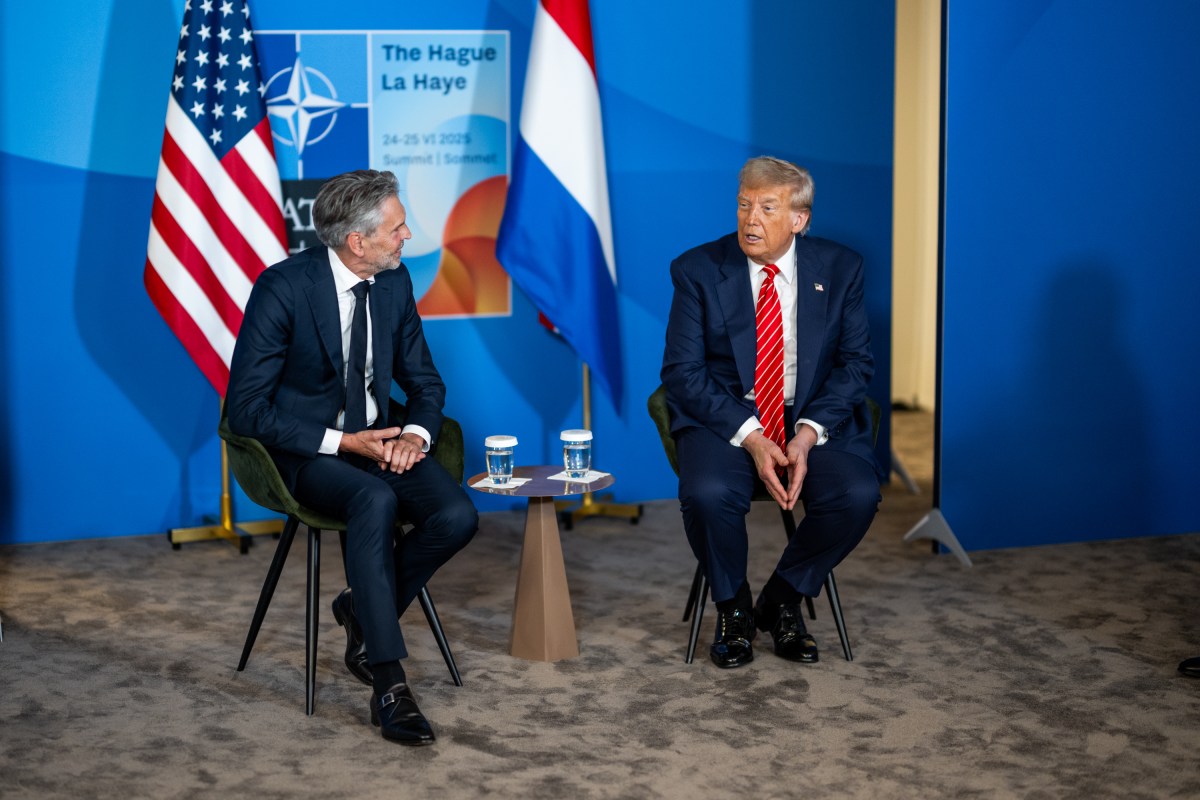 President Donald Trump participates in a bilateral meeting with Dutch Prime Minister Dick Schoof, Wednesday, June 25, 2025, during the 2025 NATO Summit at the World Forum in The Hague, Netherlands. (Official White House Photo by Daniel Torok)