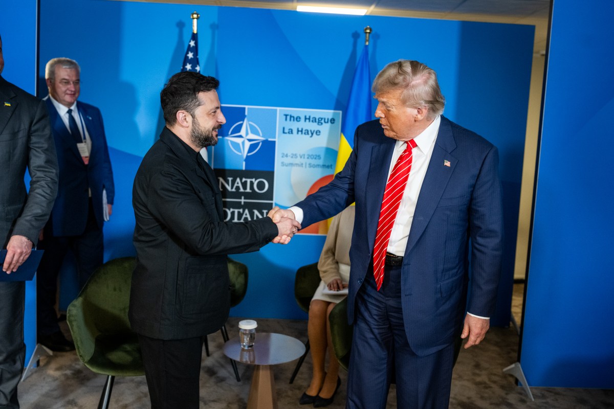 President Donald Trump participates in a bilateral meeting with Ukrainian president Volodymyr Zelenskyy, Wednesday, June 25, 2025, during the 2025 NATO Summit at the World Forum in The Hague, Netherlands. (Official White House Photo by Daniel Torok)