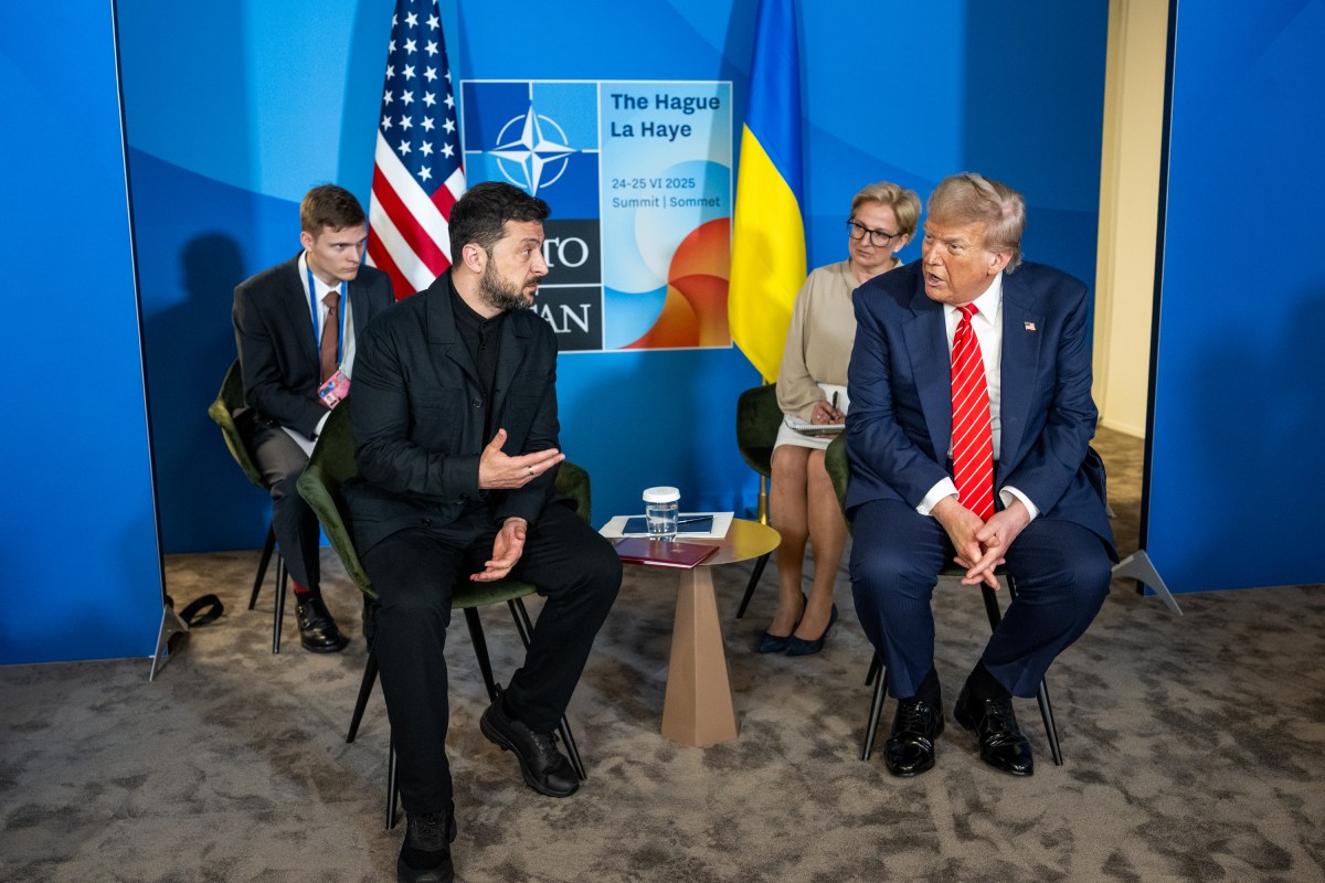 President Donald Trump participates in a bilateral meeting with Ukrainian president Volodymyr Zelenskyy, Wednesday, June 25, 2025, during the 2025 NATO Summit at the World Forum in The Hague, Netherlands. (Official White House Photo by Daniel Torok)