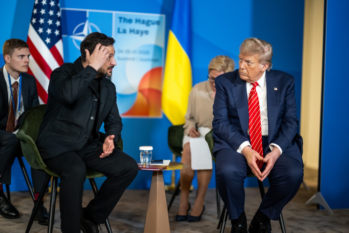President Donald Trump participates in a bilateral meeting with Ukrainian president Volodymyr Zelenskyy, Wednesday, June 25, 2025, during the 2025 NATO Summit at the World Forum in The Hague, Netherlands. (Official White House Photo by Daniel Torok)