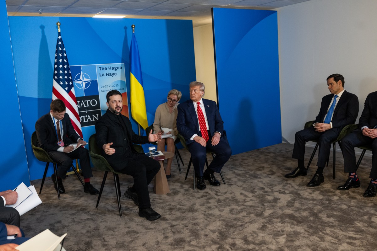 President Donald Trump participates in a bilateral meeting with Ukrainian president Volodymyr Zelenskyy, Wednesday, June 25, 2025, during the 2025 NATO Summit at the World Forum in The Hague, Netherlands. (Official White House Photo by Daniel Torok)
