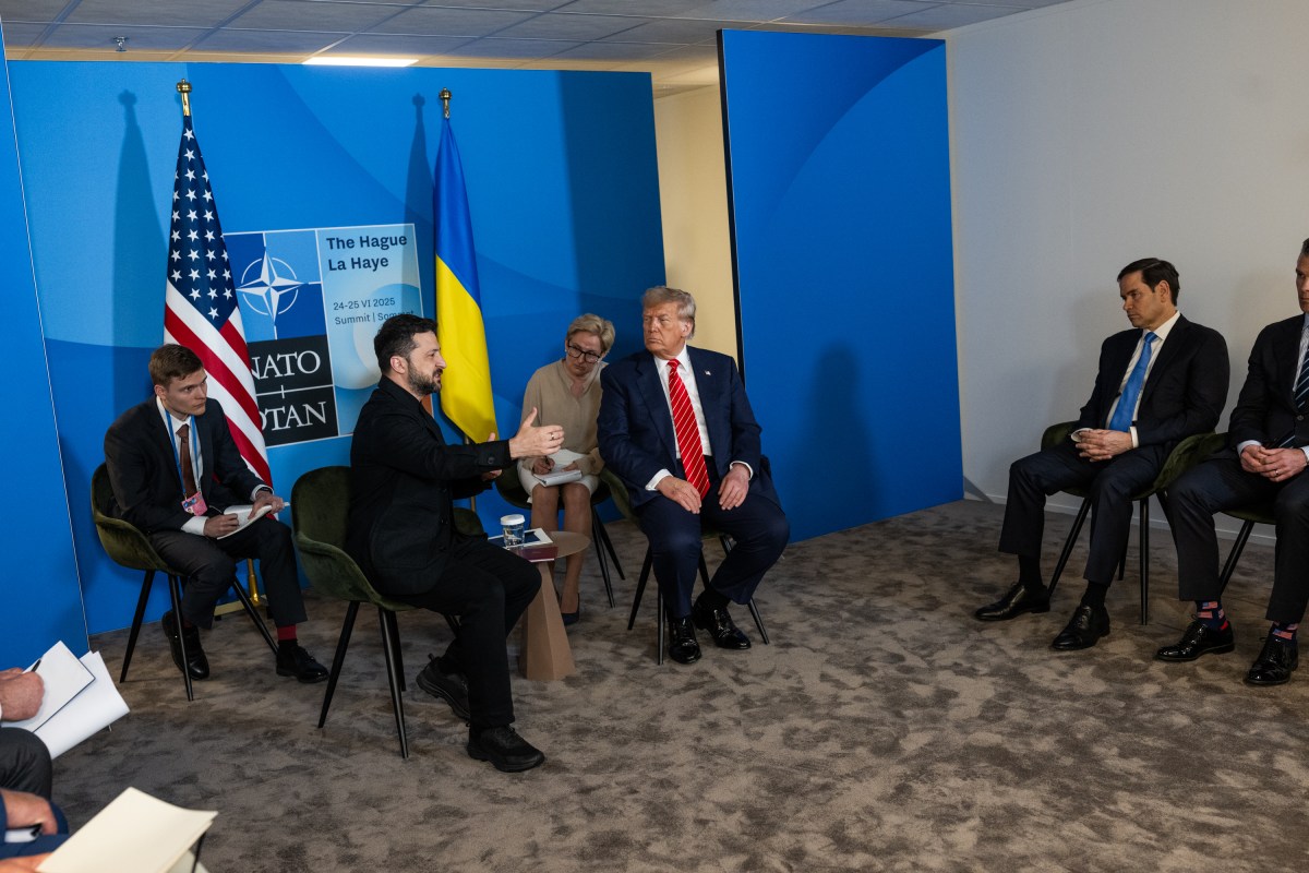 President Donald Trump participates in a bilateral meeting with Ukrainian president Volodymyr Zelenskyy, Wednesday, June 25, 2025, during the 2025 NATO Summit at the World Forum in The Hague, Netherlands. (Official White House Photo by Daniel Torok)