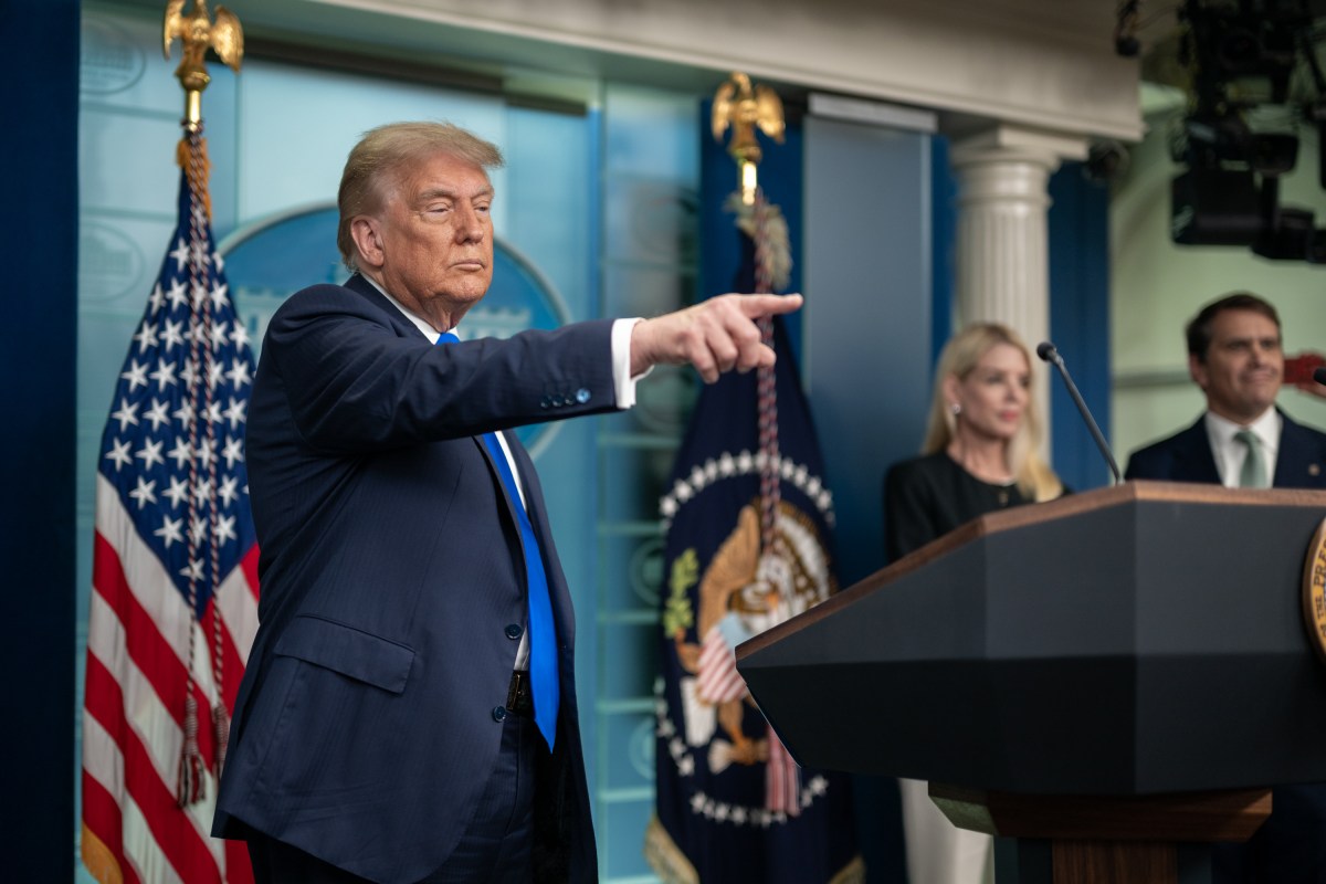 President Donald Trump holds a press conference with Attorney General Pam Bondi and Deputy Attorney General Todd Blanche in the James S. Brady Press Briefing Room on Friday, June 27, 2025. (Official White House Photo by Molly Riley)