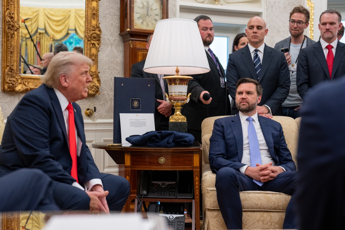 President Donald Trump holds a bilateral meeting with German Chancellor Friedrich Merz, Thursday, June 5, 2025, in the Oval Office. Vice President JD Vance attends. (Official White House Photo by Emily J. Higgins)