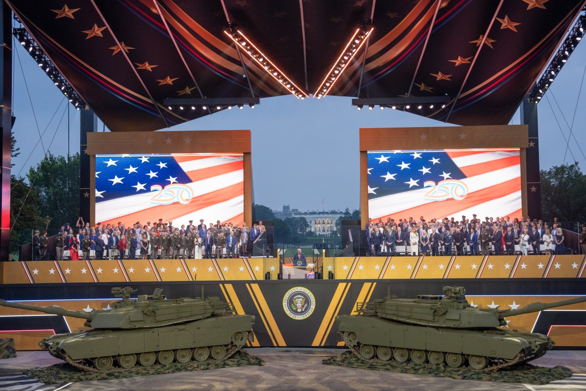 President Donald Trump, First Lady Melania Trump, Vice President JD Vance and Usha Vance attend the 250th Anniversary of the U.S. Army Grand Parade and Celebration, Saturday, June 14, 2025, in Washington, D.C. (Official White House Photo by Emily J. Higgins.)