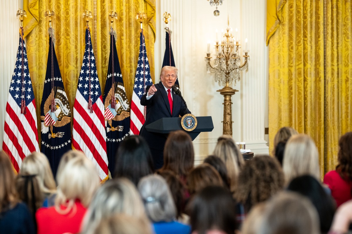President Donald Trump attends an event celebrating Women’s History Month, Wednesday, March 26, 2025, in the East Room of the White House. (Official White House Photo by Molly Riley