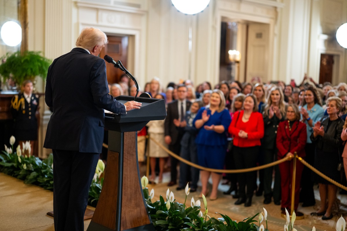 President Donald Trump attends an event celebrating Women’s History Month, Wednesday, March 26, 2025, in the East Room of the White House. (Official White House Photo by Daniel Torok)