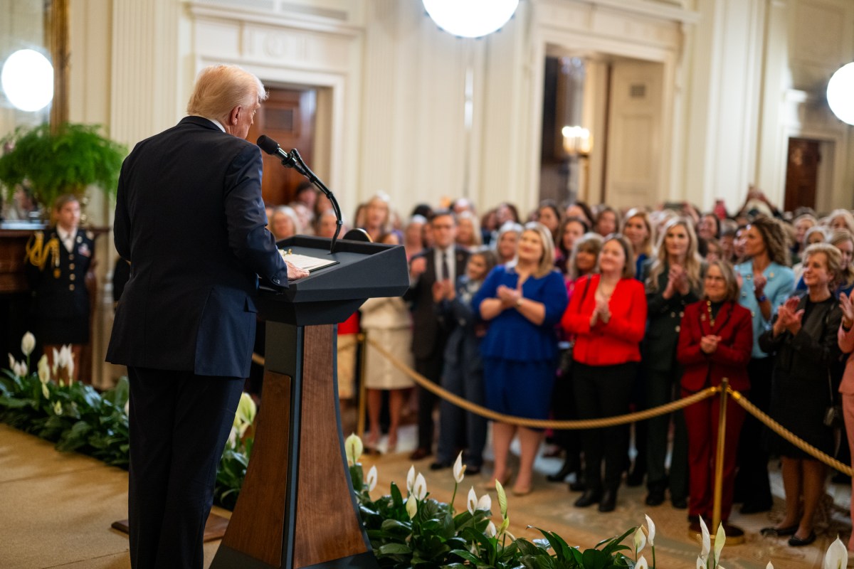President Donald Trump attends an event celebrating Women’s History Month, Wednesday, March 26, 2025, in the East Room of the White House. (Official White House Photo by Daniel Torok)