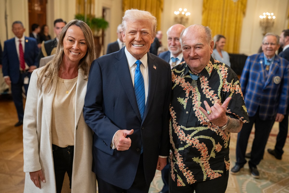 President Donald Trump poses for a group photo with Medal of Honor recipients for National Medal of Honor Day, Tuesday, March 25, 2025, in the East Room of the White House. (Official White House Photo by Daniel Torok)