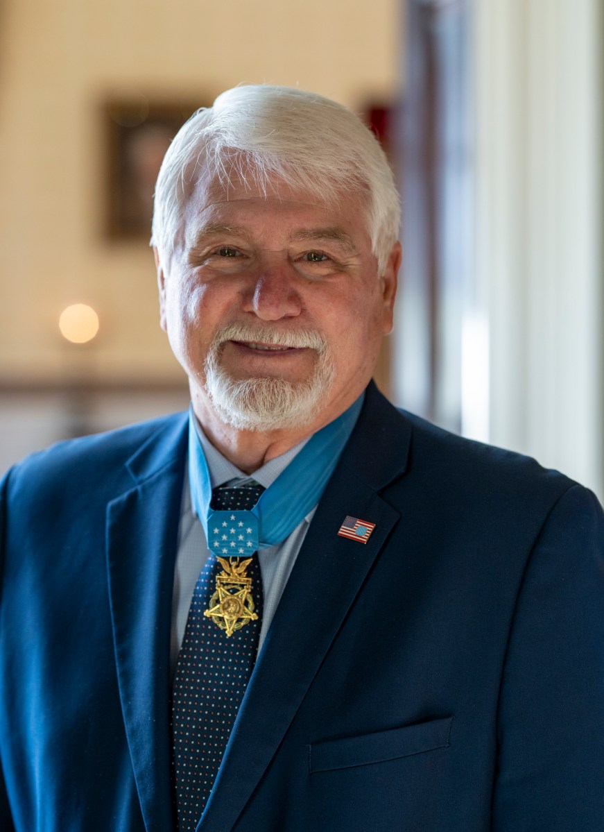 President Donald Trump meets with Medal of Honor recipients for National Medal of Honor Day, Tuesday, March 25, 2025, in the East Room of the White House. (Official White House Photo by Molly Riley)