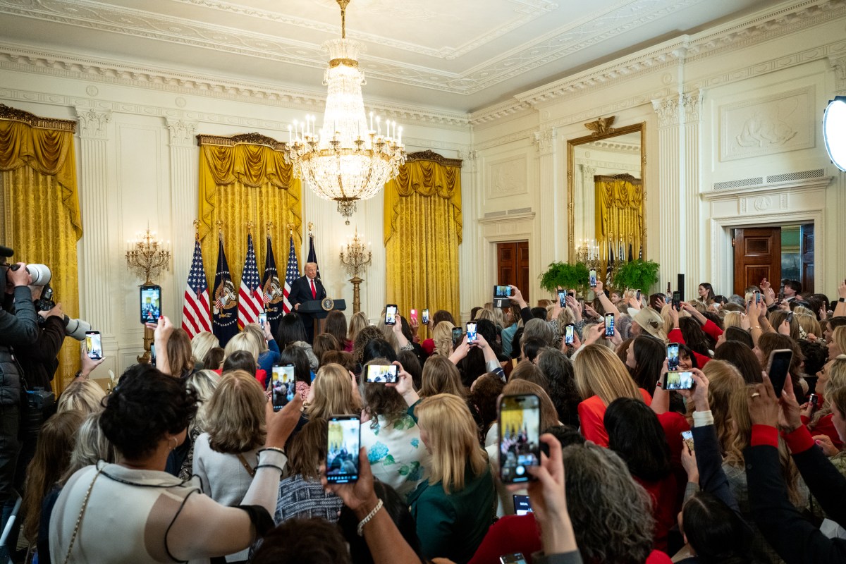 President Donald Trump attends an event celebrating Women’s History Month, Wednesday, March 26, 2025, in the East Room of the White House. (Official White House Photo by Molly Riley