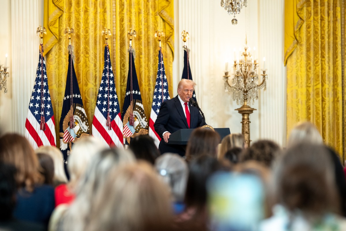 President Donald Trump attends an event celebrating Women’s History Month, Wednesday, March 26, 2025, in the East Room of the White House. (Official White House Photo by Molly Riley