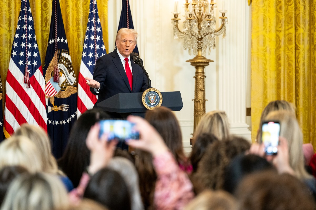 President Donald Trump attends an event celebrating Women’s History Month, Wednesday, March 26, 2025, in the East Room of the White House. (Official White House Photo by Molly Riley