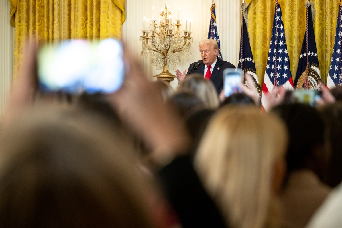 President Donald Trump attends an event celebrating Women’s History Month, Wednesday, March 26, 2025, in the East Room of the White House. (Official White House Photo by Molly Riley