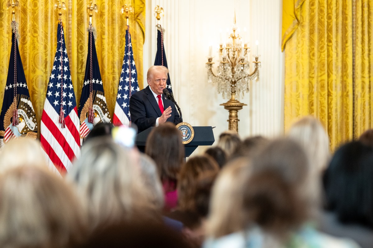 President Donald Trump attends an event celebrating Women’s History Month, Wednesday, March 26, 2025, in the East Room of the White House. (Official White House Photo by Molly Riley
