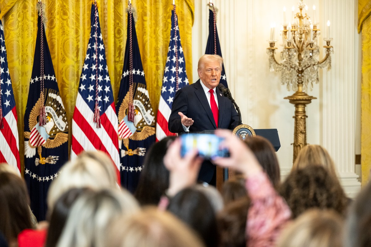 President Donald Trump attends an event celebrating Women’s History Month, Wednesday, March 26, 2025, in the East Room of the White House. (Official White House Photo by Molly Riley