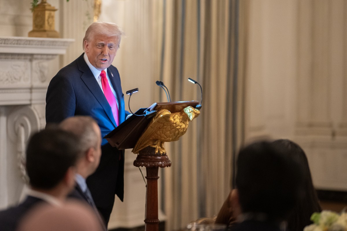 President Donald Trump participates in the White House Iftar Dinner, Thursday, March 27, 2025, in the State Dining Room of the White House. (Official White House Photo by Daniel Torok)