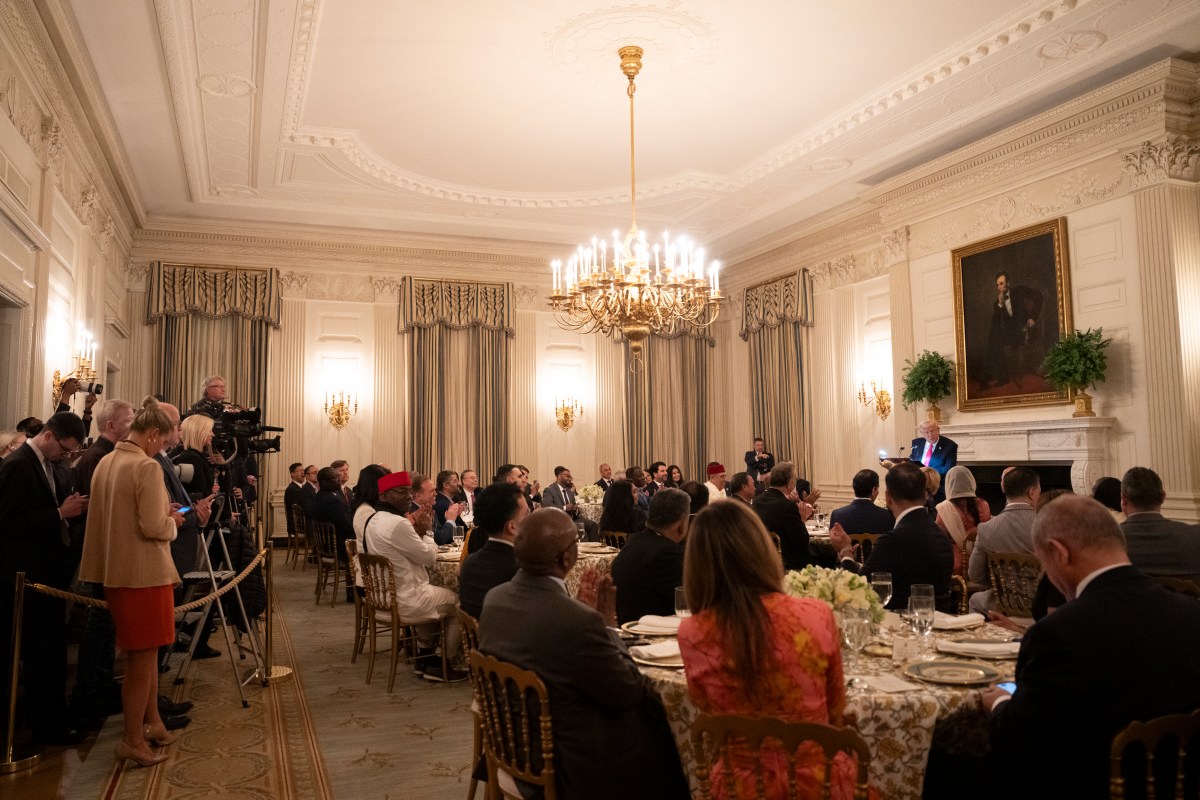 President Donald Trump participates in the White House Iftar Dinner, Thursday, March 27, 2025, in the State Dining Room of the White House.(Official White House Photo by Joyce N. Boghosian)