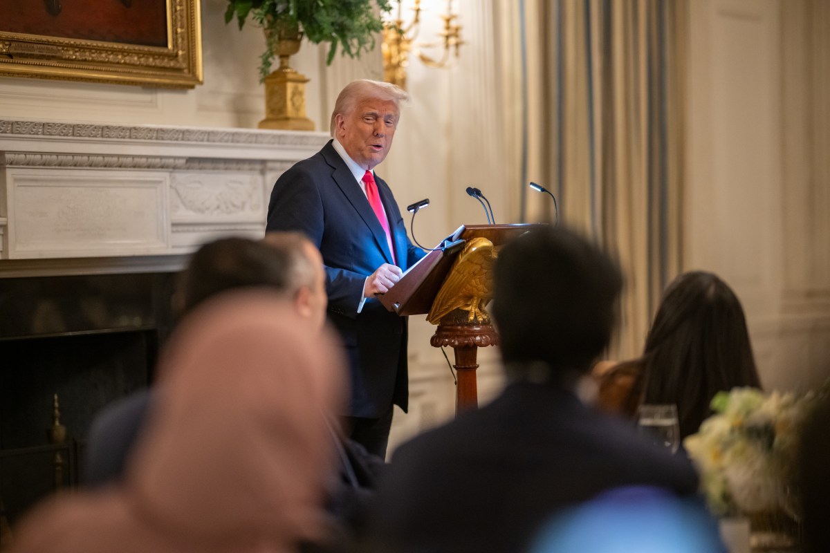 President Donald Trump participates in the White House Iftar Dinner, Thursday, March 27, 2025, in the State Dining Room of the White House. (Official White House Photo by Daniel Torok)