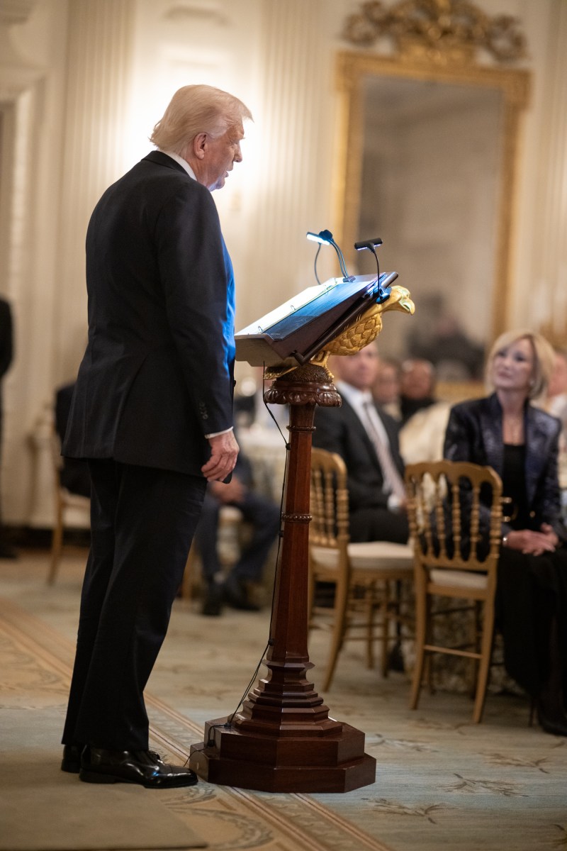 President Donald Trump participates in the White House Iftar Dinner, Thursday, March 27, 2025, in the State Dining Room of the White House. (Official White House Photo by Daniel Torok)
