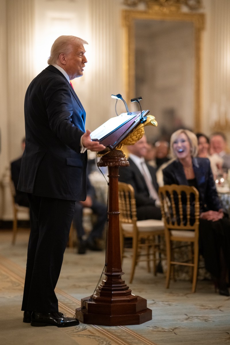 President Donald Trump participates in the White House Iftar Dinner, Thursday, March 27, 2025, in the State Dining Room of the White House. (Official White House Photo by Daniel Torok)
