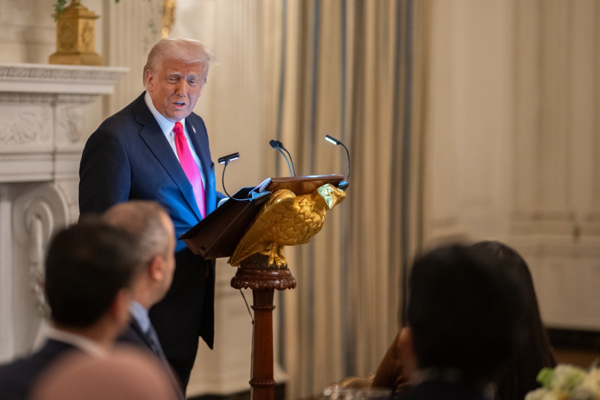 President Donald Trump participates in the White House Iftar Dinner, Thursday, March 27, 2025, in the State Dining Room of the White House. (Official White House Photo by Daniel Torok)
