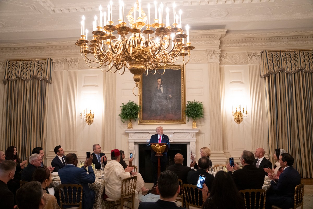 President Donald Trump participates in the White House Iftar Dinner, Thursday, March 27, 2025, in the State Dining Room of the White House.(Official White House Photo by Joyce N. Boghosian)