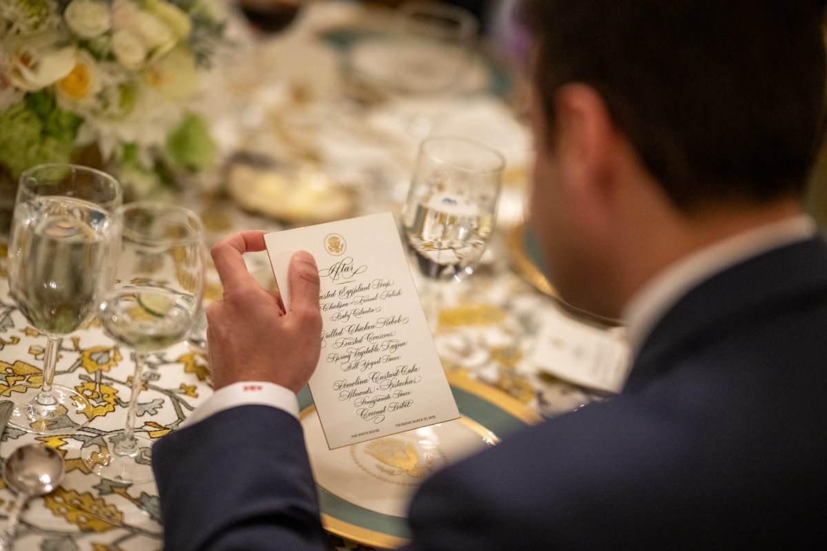 President Donald Trump participates in the White House Iftar Dinner, Thursday, March 27, 2025, in the State Dining Room of the White House. (Official White House Photo by Daniel Torok)